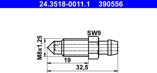 ATE 24.3518-0011.1 - Gaisa vārsta / ventiļa skrūve ps1.lv