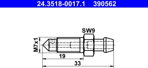 ATE 24.3518-0017.1 - Gaisa vārsta / ventiļa skrūve ps1.lv