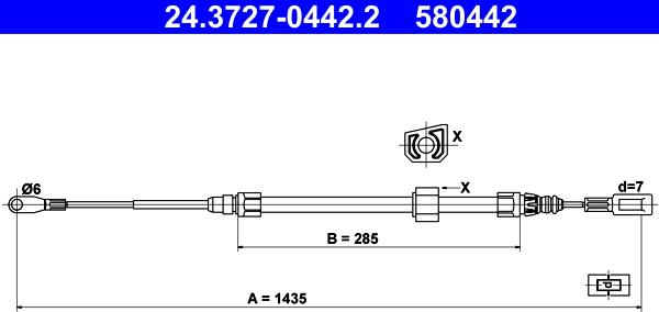 ATE 24.3727-0442.2 - Trose, Stāvbremžu sistēma ps1.lv