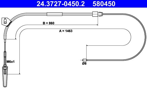 ATE 24.3727-0450.2 - Trose, Stāvbremžu sistēma ps1.lv