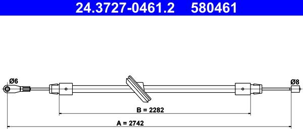 ATE 24.3727-0461.2 - Trose, Stāvbremžu sistēma ps1.lv