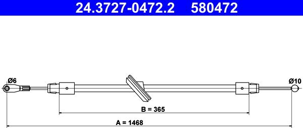 ATE 24.3727-0472.2 - Trose, Stāvbremžu sistēma ps1.lv