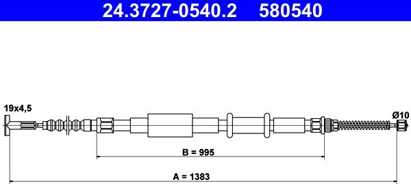 ATE 24.3727-0540.2 - Trose, Stāvbremžu sistēma ps1.lv