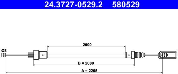 ATE 24.3727-0529.2 - Trose, Stāvbremžu sistēma ps1.lv