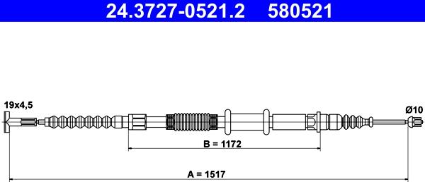 ATE 24.3727-0521.2 - Trose, Stāvbremžu sistēma ps1.lv