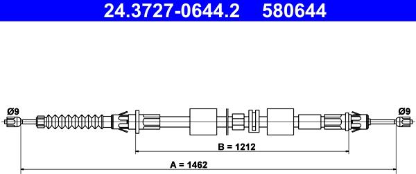 ATE 24.3727-0644.2 - Trose, Stāvbremžu sistēma ps1.lv