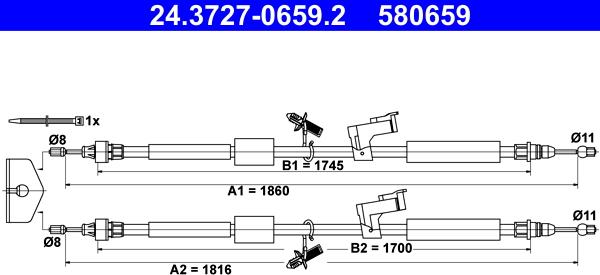 ATE 24.3727-0659.2 - Trose, Stāvbremžu sistēma ps1.lv