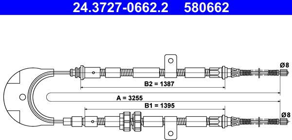 ATE 24.3727-0662.2 - Trose, Stāvbremžu sistēma ps1.lv