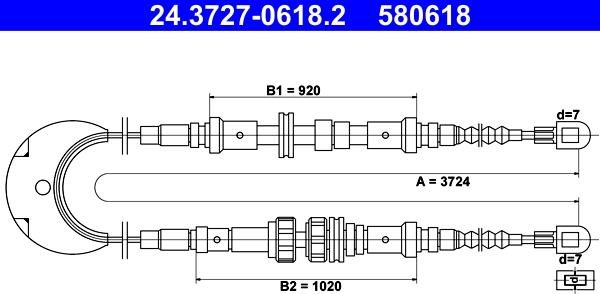 ATE 24.3727-0618.2 - Trose, Stāvbremžu sistēma ps1.lv