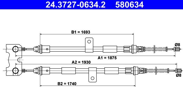 ATE 24.3727-0634.2 - Trose, Stāvbremžu sistēma ps1.lv