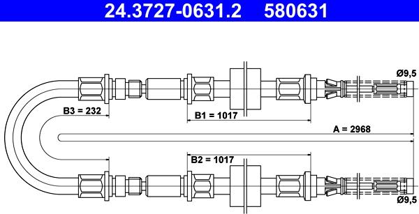 ATE 24.3727-0631.2 - Trose, Stāvbremžu sistēma ps1.lv