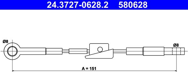 ATE 24.3727-0628.2 - Trose, Stāvbremžu sistēma ps1.lv