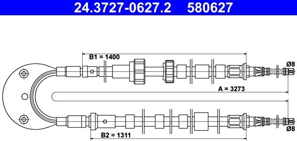 ATE 24.3727-0627.2 - Trose, Stāvbremžu sistēma ps1.lv