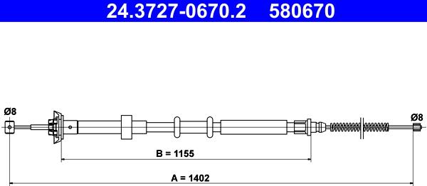 ATE 24.3727-0670.2 - Trose, Stāvbremžu sistēma ps1.lv