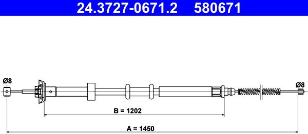 ATE 24.3727-0671.2 - Trose, Stāvbremžu sistēma ps1.lv