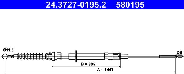 ATE 24.3727-0195.2 - Trose, Stāvbremžu sistēma ps1.lv