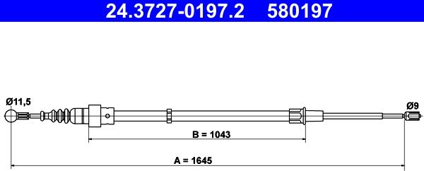 ATE 24.3727-0197.2 - Trose, Stāvbremžu sistēma ps1.lv