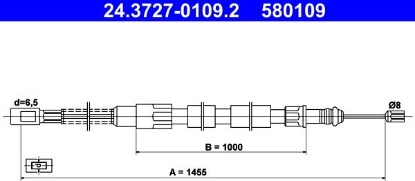 ATE 24.3727-0109.2 - Trose, Stāvbremžu sistēma ps1.lv