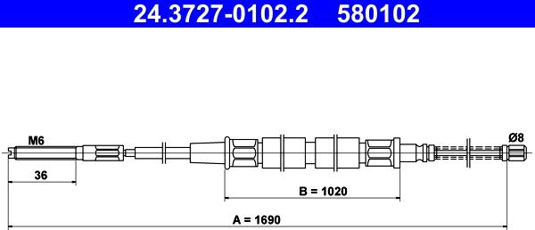 ATE 24.3727-0102.2 - Trose, Stāvbremžu sistēma ps1.lv
