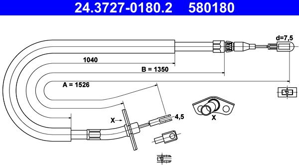 ATE 24.3727-0180.2 - Trose, Stāvbremžu sistēma ps1.lv