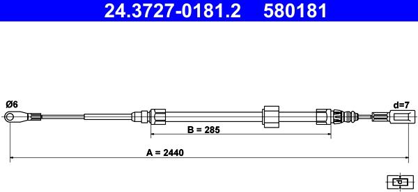 ATE 24.3727-0181.2 - Trose, Stāvbremžu sistēma ps1.lv