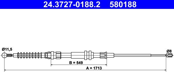 ATE 24.3727-0188.2 - Trose, Stāvbremžu sistēma ps1.lv