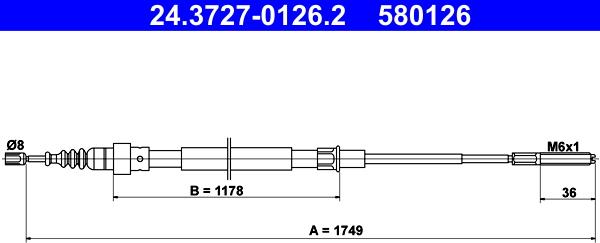 ATE 24.3727-0126.2 - Trose, Stāvbremžu sistēma ps1.lv