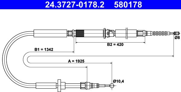 ATE 24.3727-0178.2 - Trose, Stāvbremžu sistēma ps1.lv