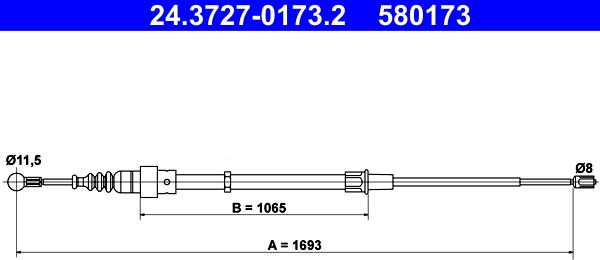 ATE 24.3727-0173.2 - Trose, Stāvbremžu sistēma ps1.lv