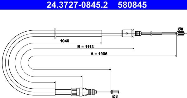 ATE 24.3727-0845.2 - Trose, Stāvbremžu sistēma ps1.lv