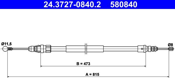 ATE 24.3727-0840.2 - Trose, Stāvbremžu sistēma ps1.lv