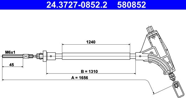 ATE 24.3727-0852.2 - Trose, Stāvbremžu sistēma ps1.lv