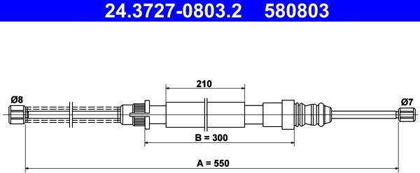 ATE 24.3727-0803.2 - Trose, Stāvbremžu sistēma ps1.lv