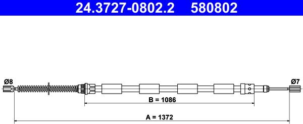 ATE 24.3727-0802.2 - Trose, Stāvbremžu sistēma ps1.lv