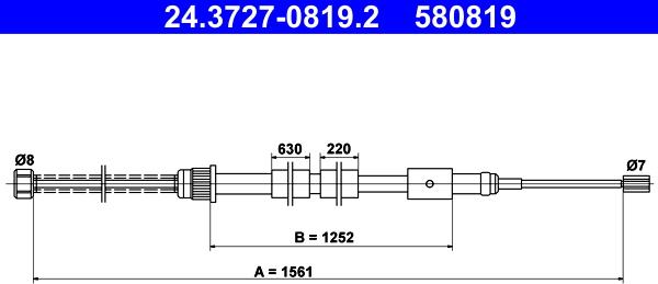 ATE 24.3727-0819.2 - Trose, Stāvbremžu sistēma ps1.lv