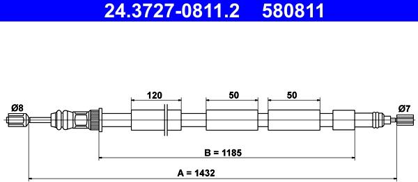 ATE 24.3727-0811.2 - Trose, Stāvbremžu sistēma ps1.lv