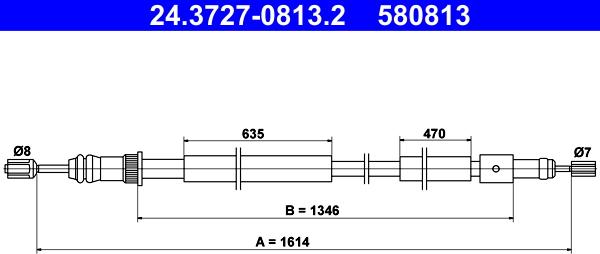 ATE 24.3727-0813.2 - Trose, Stāvbremžu sistēma ps1.lv