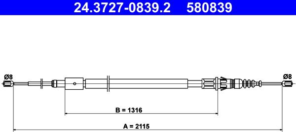 ATE 24.3727-0839.2 - Trose, Stāvbremžu sistēma ps1.lv