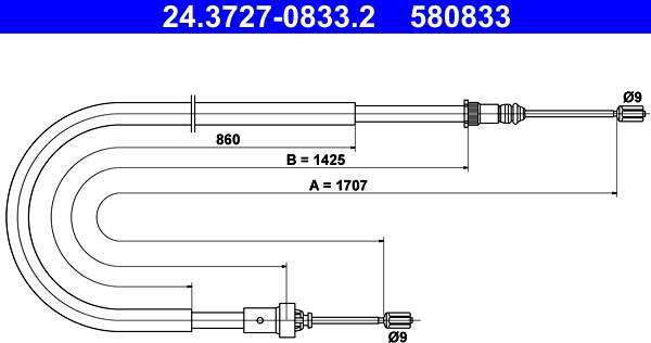 ATE 24.3727-0833.2 - Trose, Stāvbremžu sistēma ps1.lv