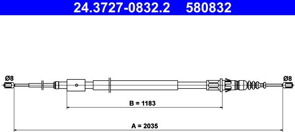 ATE 24.3727-0832.2 - Trose, Stāvbremžu sistēma ps1.lv