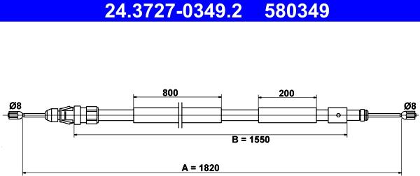 ATE 24.3727-0349.2 - Trose, Stāvbremžu sistēma ps1.lv