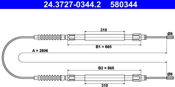 ATE 24.3727-0344.2 - Trose, Stāvbremžu sistēma ps1.lv