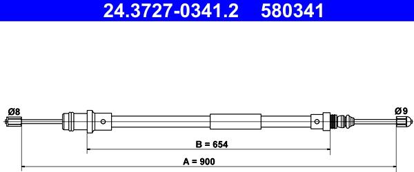 ATE 24.3727-0341.2 - Trose, Stāvbremžu sistēma ps1.lv