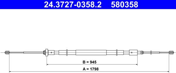 ATE 24.3727-0358.2 - Trose, Stāvbremžu sistēma ps1.lv