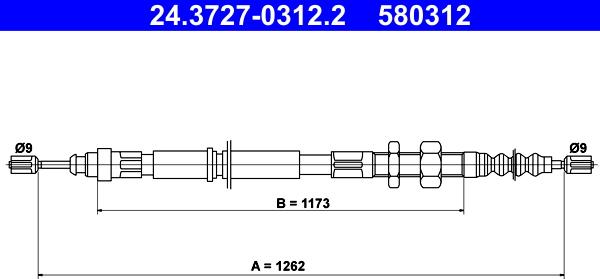 ATE 24.3727-0312.2 - Trose, Stāvbremžu sistēma ps1.lv