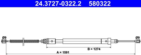 ATE 24.3727-0322.2 - Trose, Stāvbremžu sistēma ps1.lv