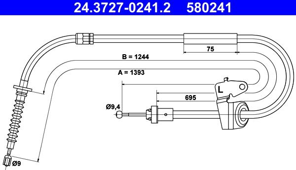 ATE 24.3727-0241.2 - Trose, Stāvbremžu sistēma ps1.lv