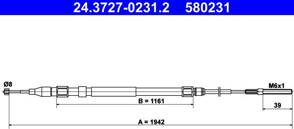 ATE 24.3727-0231.2 - Trose, Stāvbremžu sistēma ps1.lv