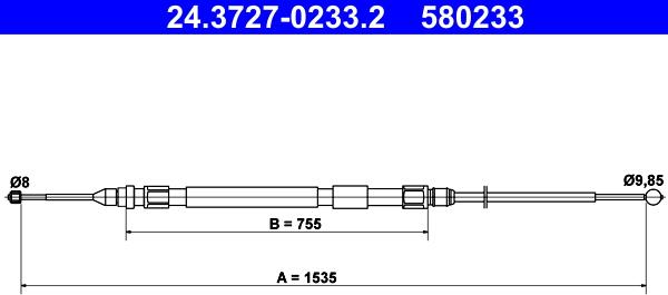 ATE 24.3727-0233.2 - Trose, Stāvbremžu sistēma ps1.lv