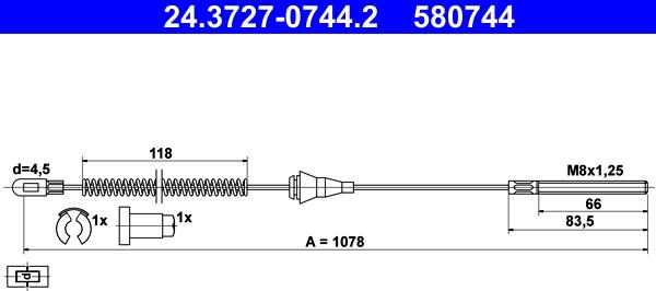 ATE 24.3727-0744.2 - Trose, Stāvbremžu sistēma ps1.lv